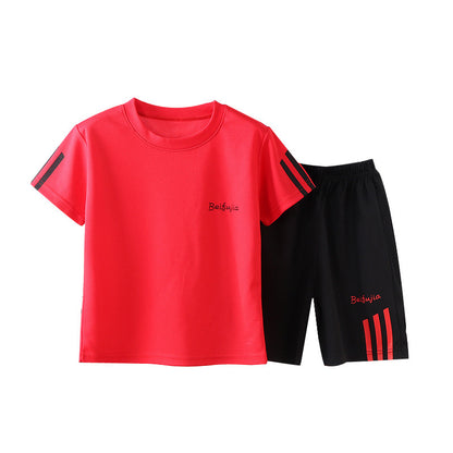 Two Piece Short Sleeved Shorts Primary School Casual Sports Suit