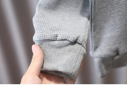 Boys' Waffle Sports Fashion Two-piece Suit