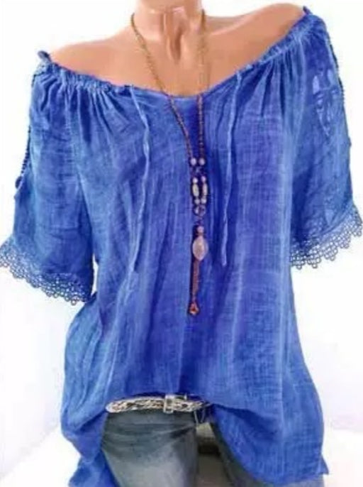 Ladies' Lace Short-sleeved Top