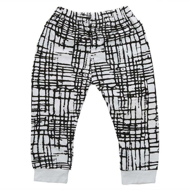 Boys Black Letter Top Check Pants Set