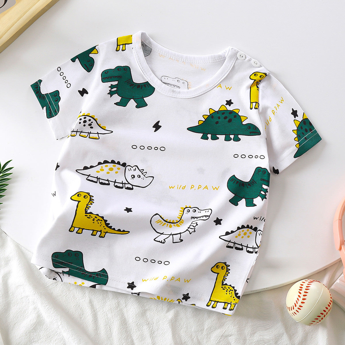 Children's Pure Cotton Cartoon Short-sleeved