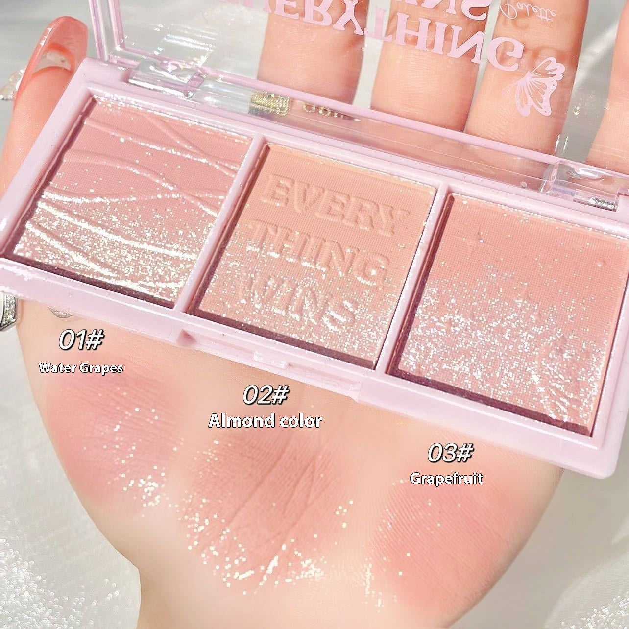 Secret Garden Three-color Pearlescent Blush Eye Shadow
