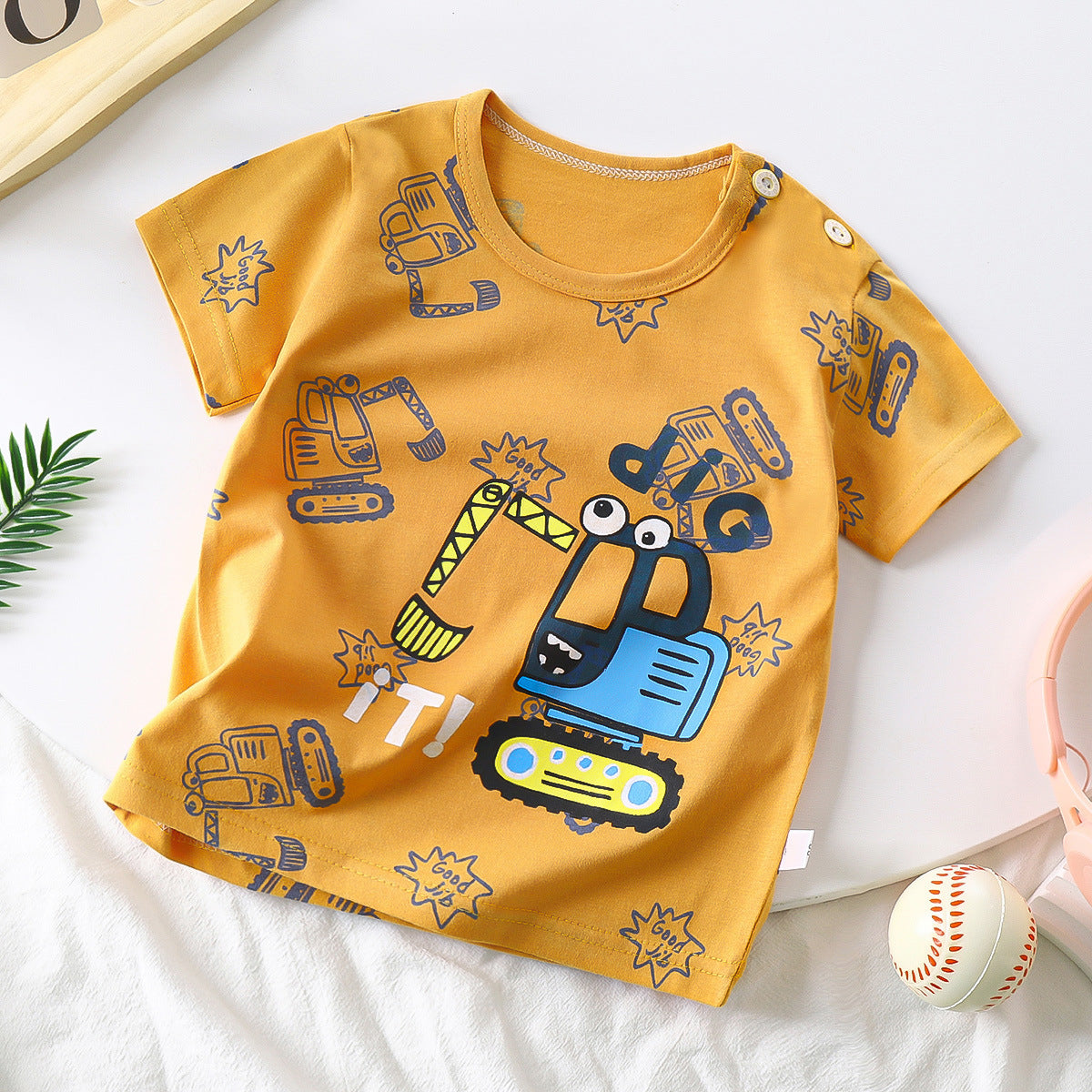 Children's Pure Cotton Cartoon Short-sleeved