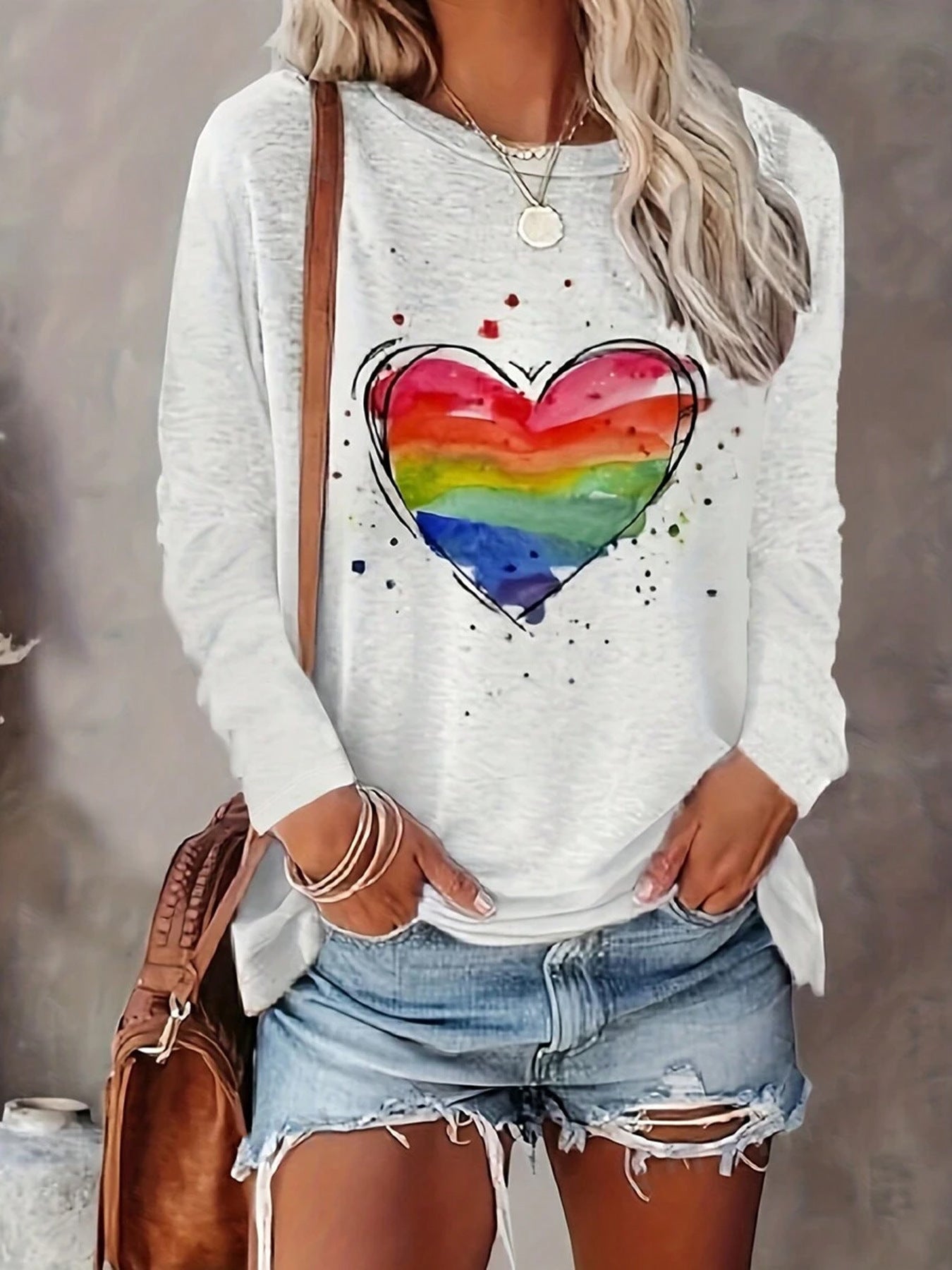 Women's Long Sleeved Versatile Round Neck