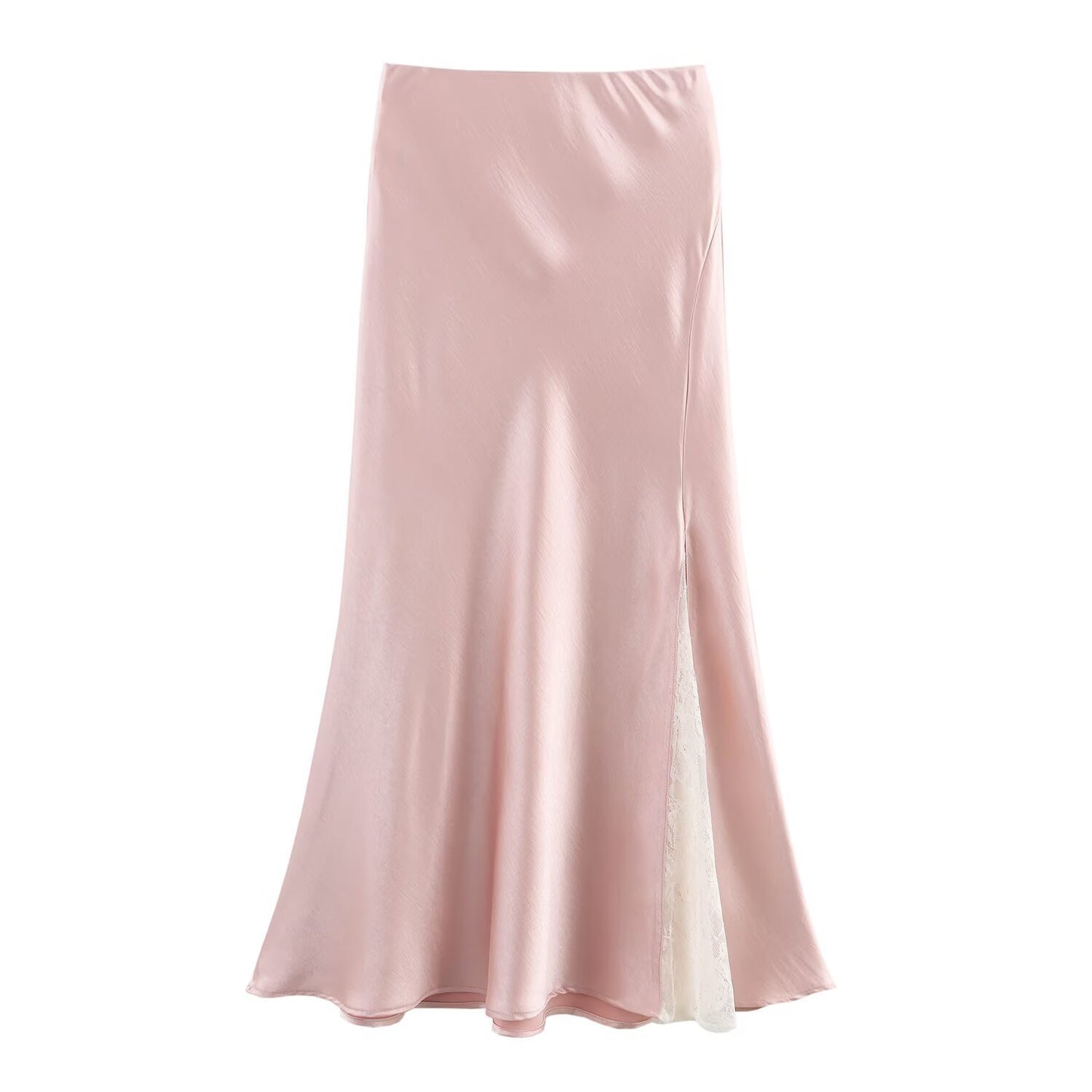 One-side Lace Satin Skirt