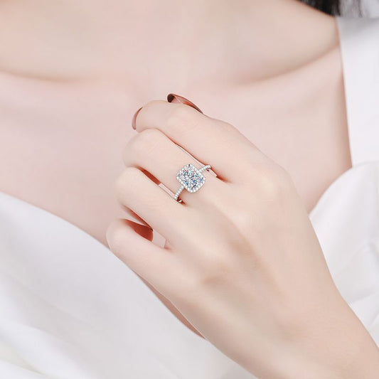 925 Silver 1 Carat Moissanite Ring