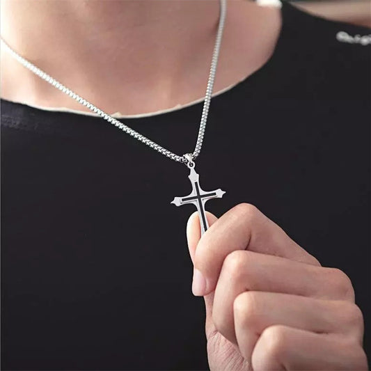 Stainless Steel Cross Shape Pendant Necklace