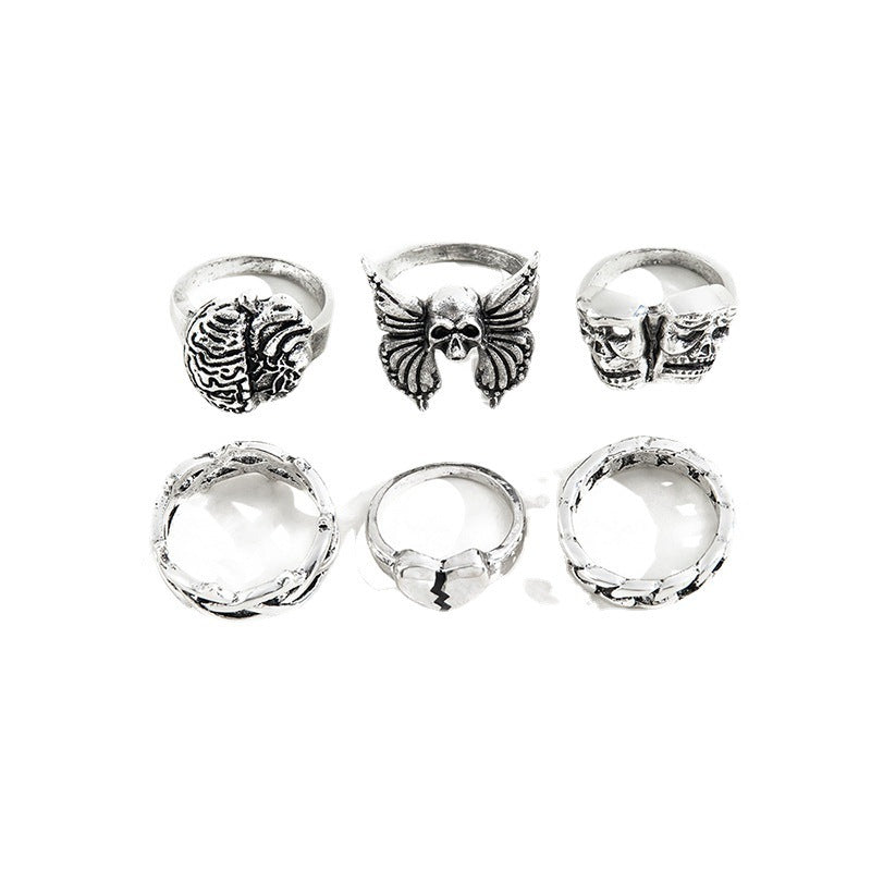 Vintage Skull Hollow Necronomicon Ring