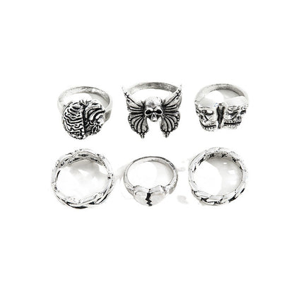 Vintage Skull Hollow Necronomicon Ring
