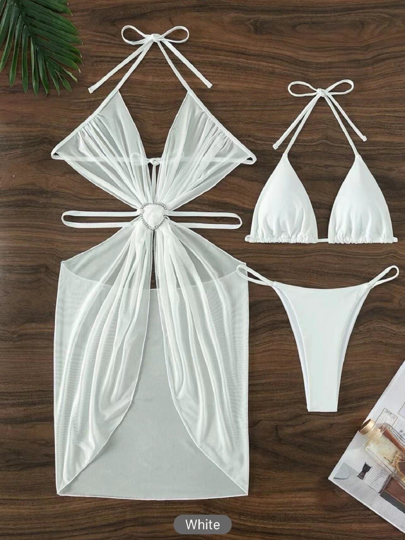 3pcs Halter Neck Bikini Swimsuit