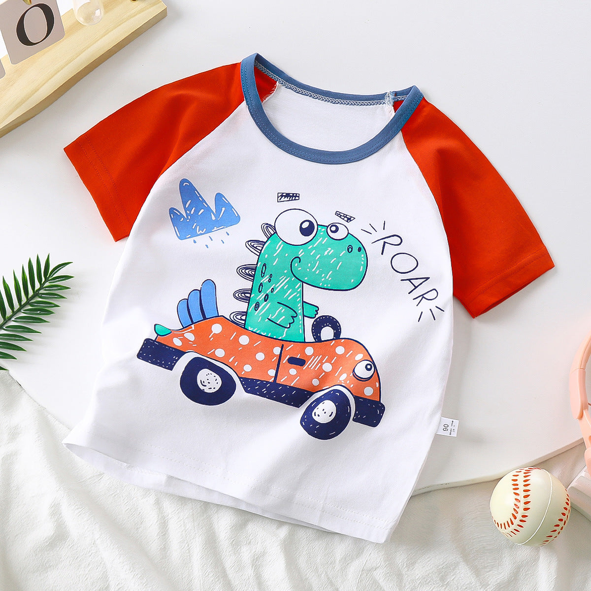 Children's Pure Cotton Cartoon Short-sleeved