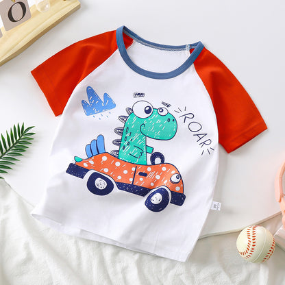 Children's Pure Cotton Cartoon Short-sleeved